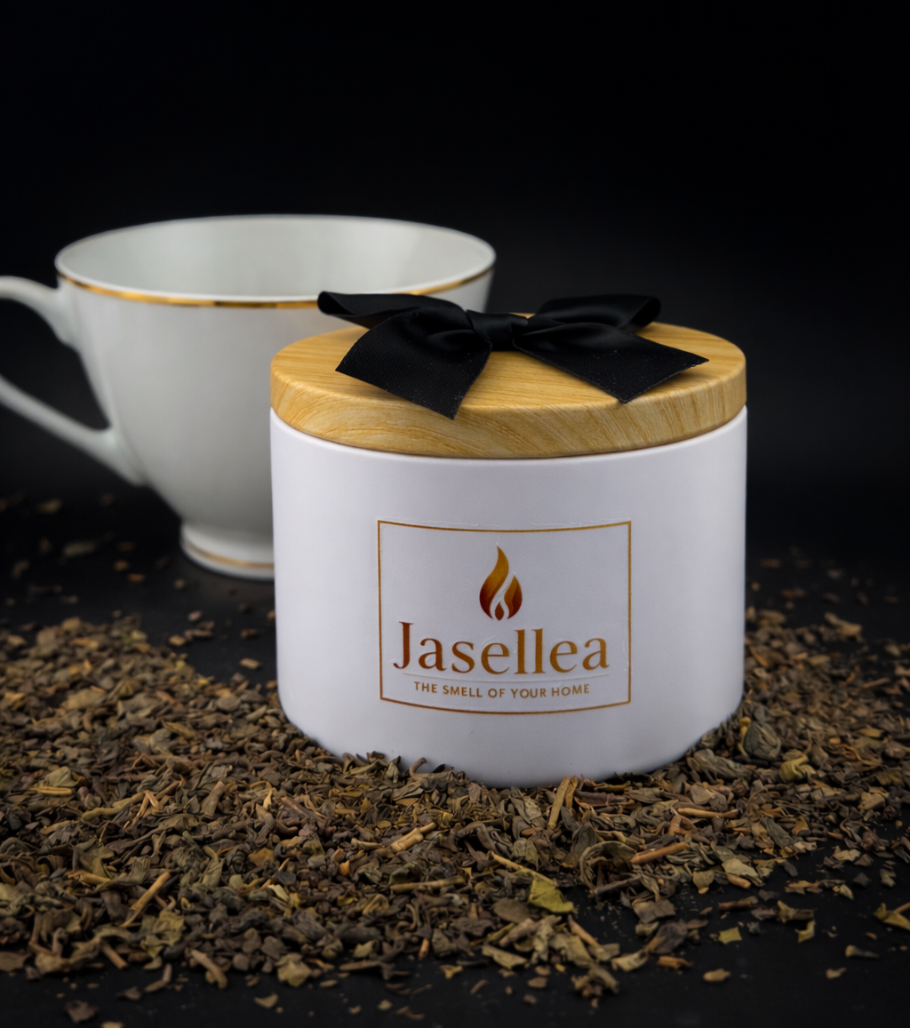 Świeca zapachowa sojowa Zielona Herbata 200 ml| Jasellea