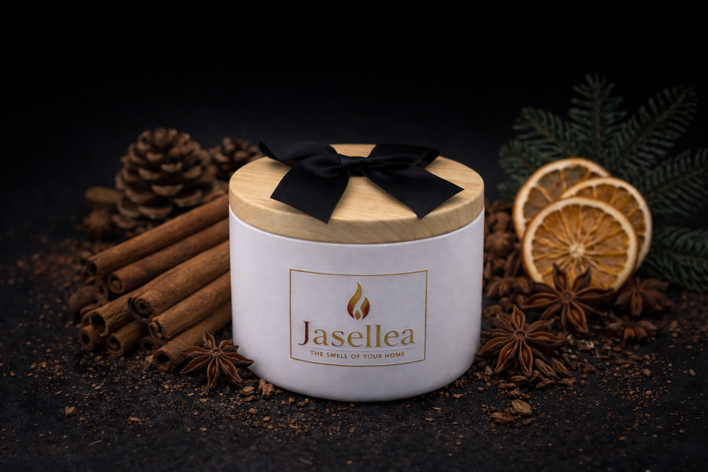 Świeca zapachowa sojowa Ciepła zima 200ml | Jasellea